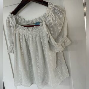 White Eyelet Blouse cece brand